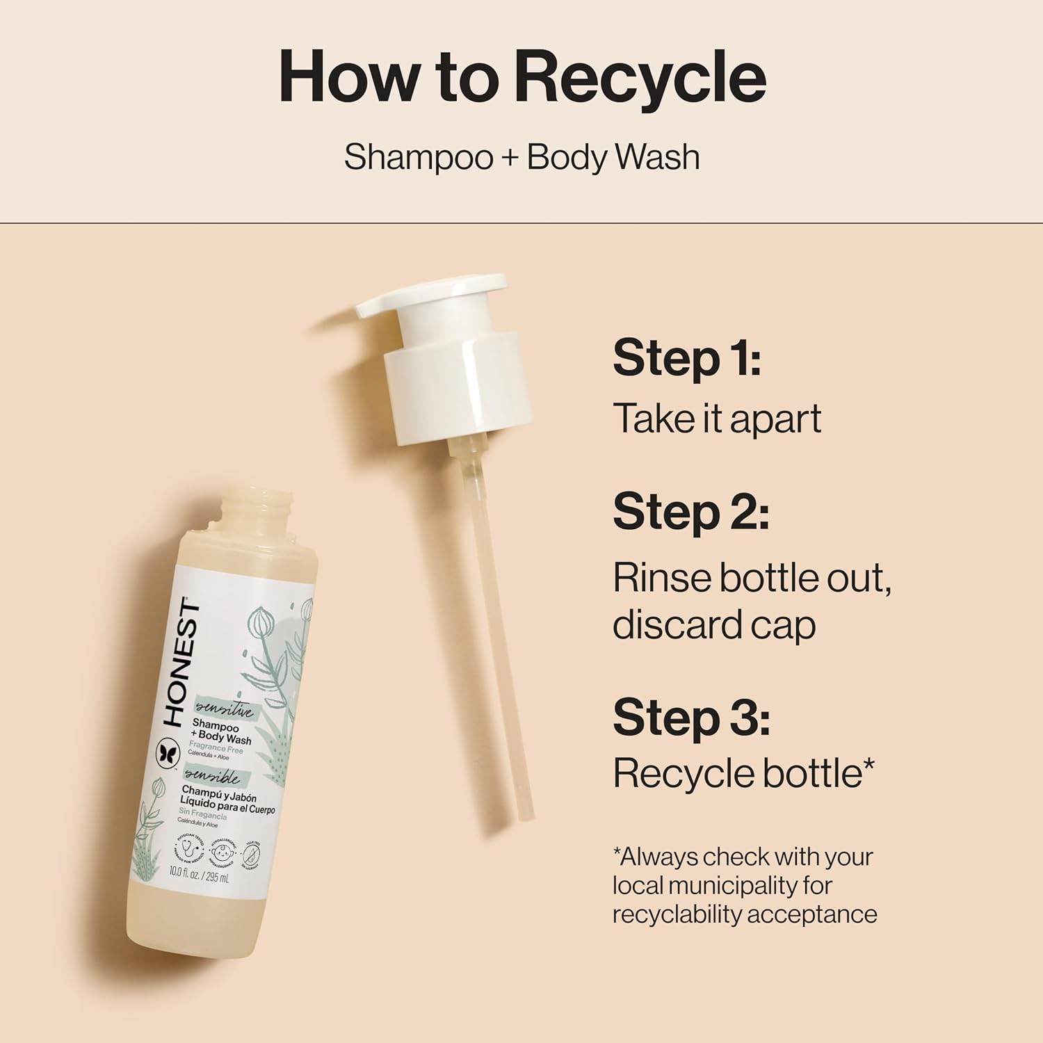 Honest Shampoo + Body Wash Fragrance Free 10. FL OZ. 295 ML