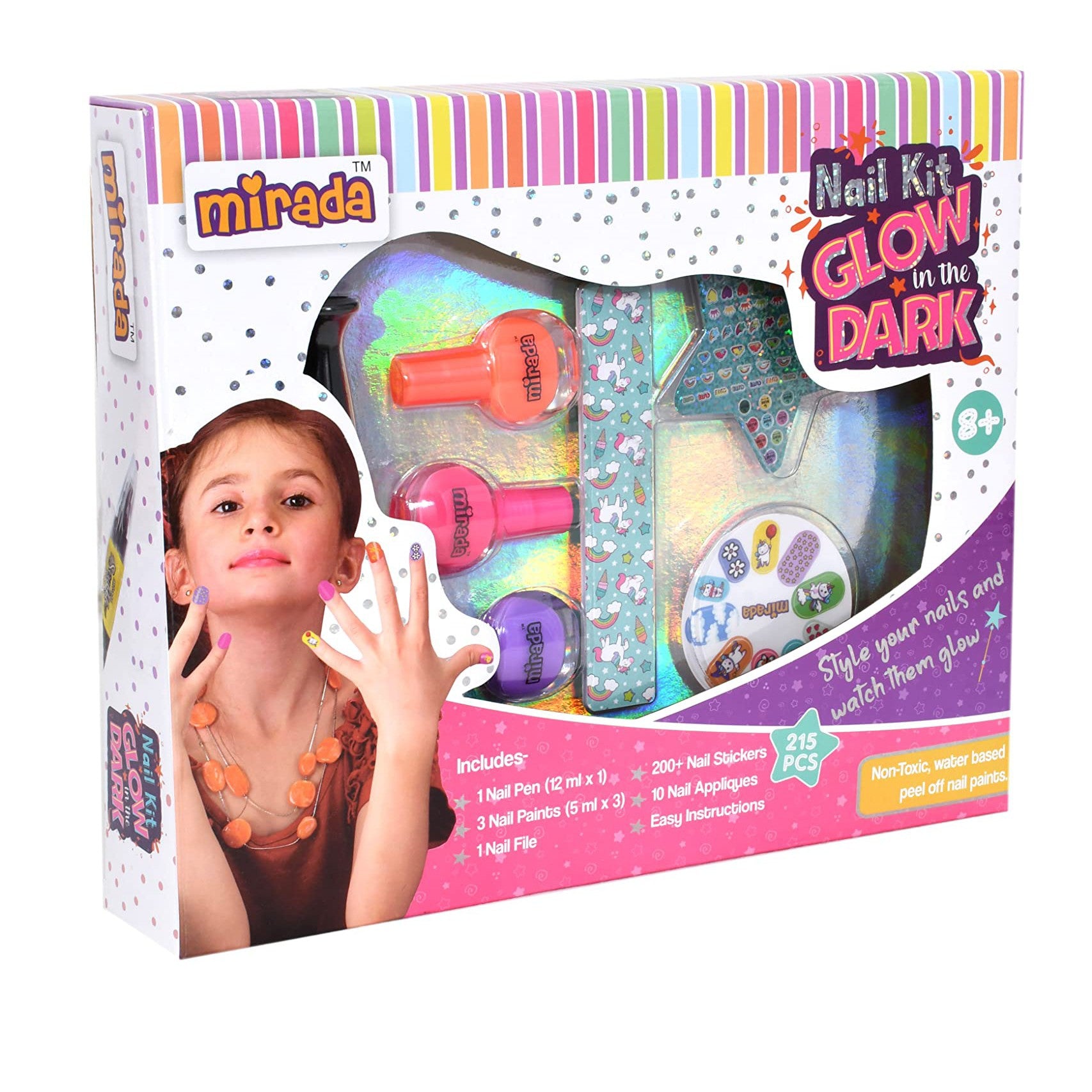 Mirada Glow in the Dark Nail Art Kit for Girl