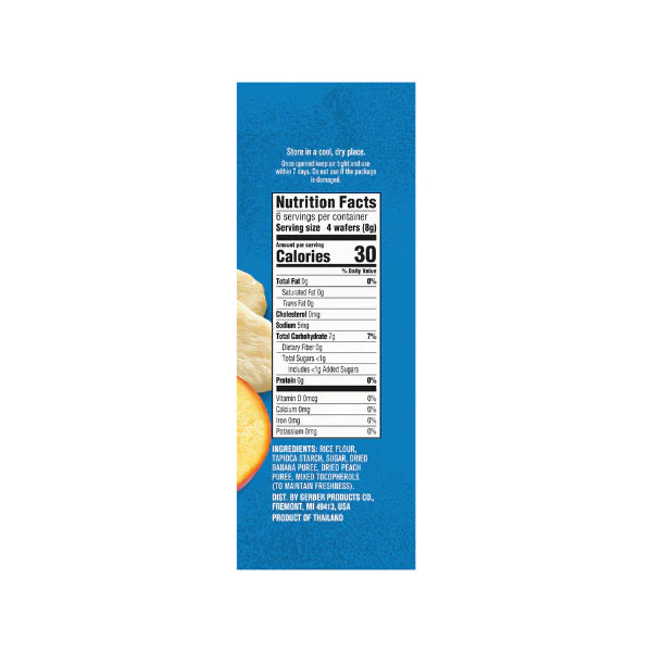 Gerber Banana Peach Teething Wafers 7 Plus Months Crawler