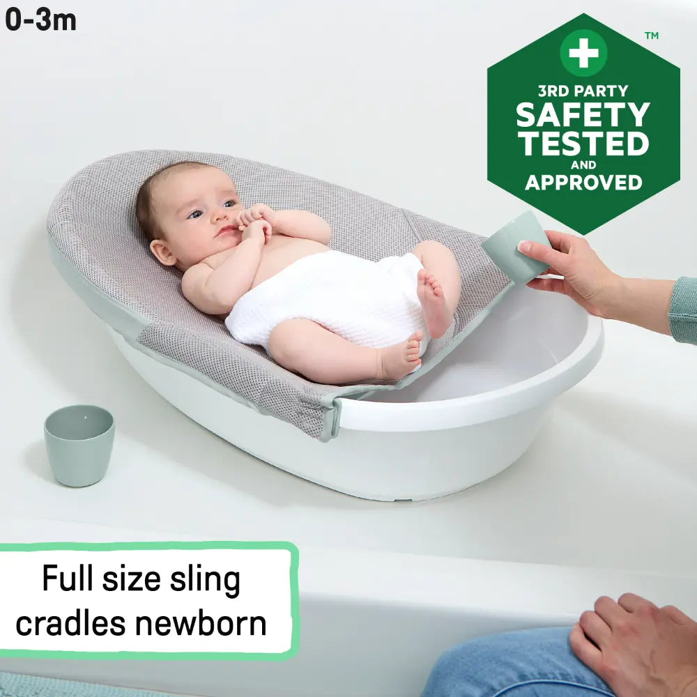 Ingenuity 4 in 1 Baby Bath Tub with Sling Grey 0 to 24 Months