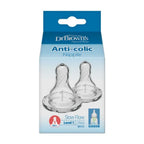 Dr Browns Natural Flow Narrow Baby Bottle Silicone Nipple 2 Pack Level1 0 to 3 Months