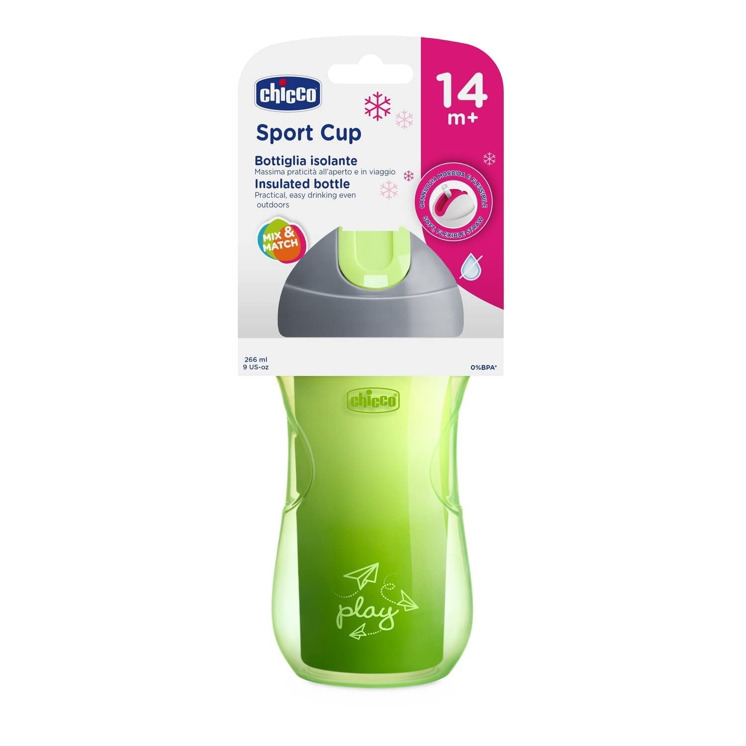 Chicco sports Cup Insulated Bttle  14m plus 266 ml