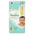 Pampers Premium Taped Diapers Size 4 9 to 14kg 54 Count Made in Saudi Arabia