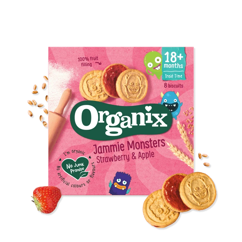Organix Jammie Monsters - Strawberry & Apple 18 Plus Momths