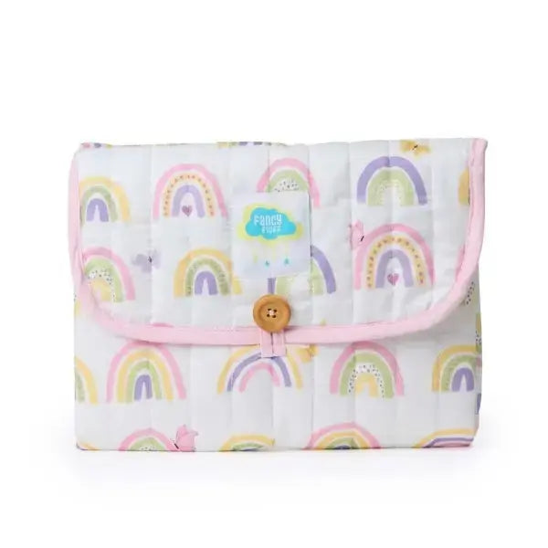 Fancy Fluff Organic Portable Changing Mat - Rainbow Dreams