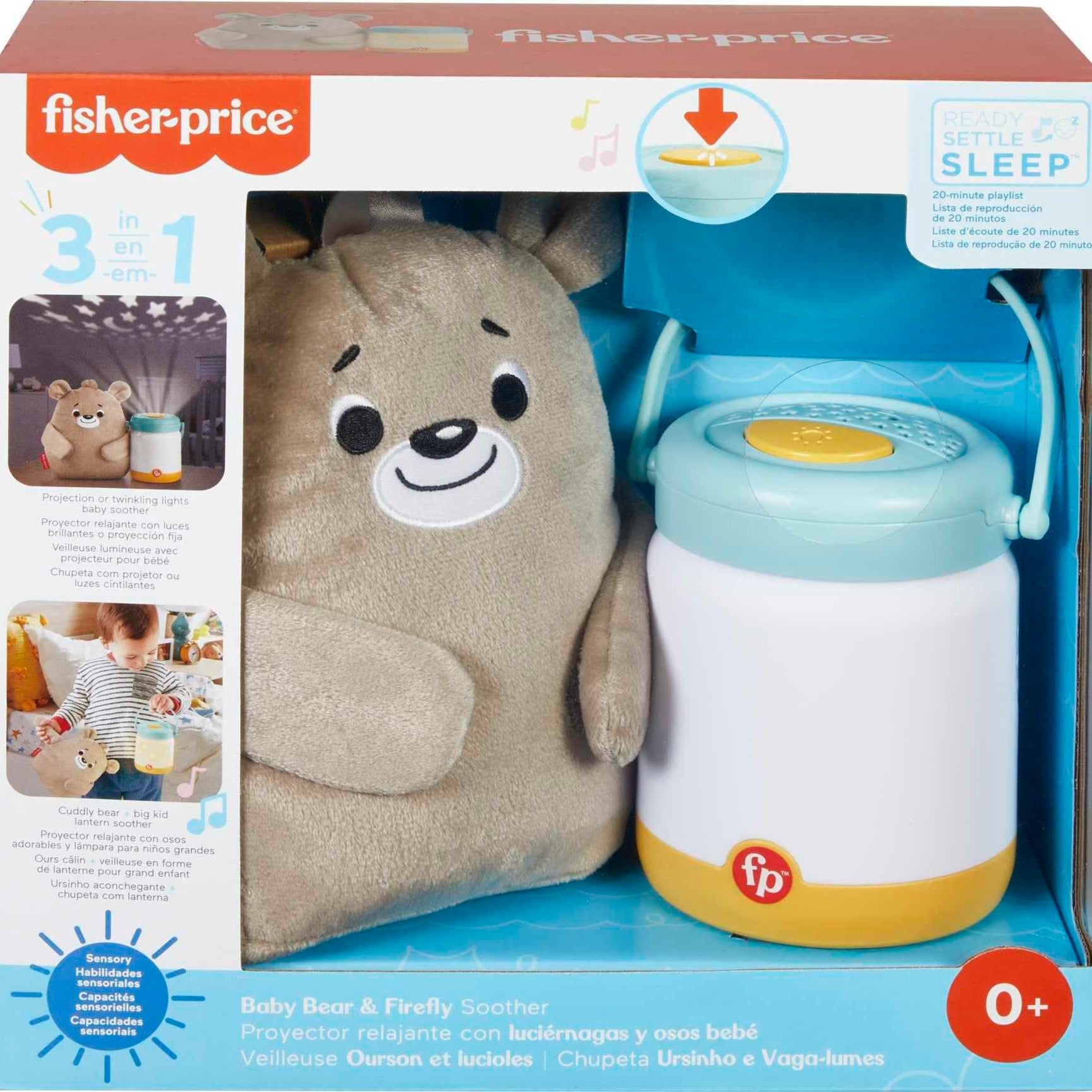 Fisher Price Baby Bear And Firefly Soother lightup Nursery Sound Machine with take Along Plush Toy for Babies and Toddle