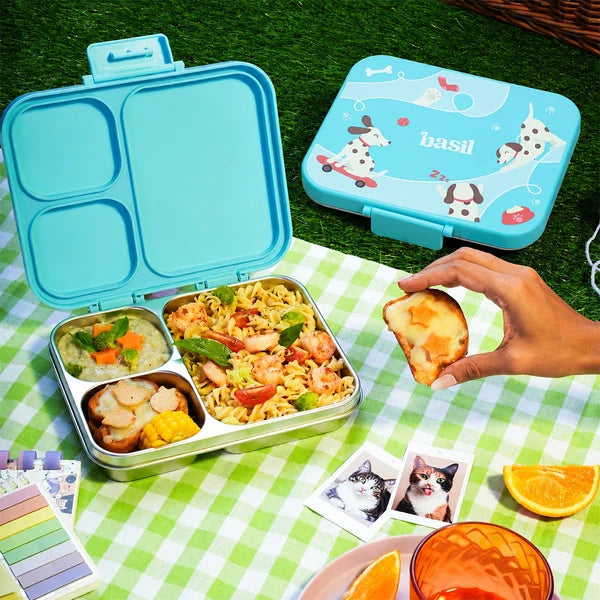 Basil Bento Ace 3 Compartment Stainless Steel Lunchbox - 1000 Ml
