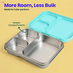 Basil Bento Ace 3 Compartment Stainless Steel Lunchbox - 1000 Ml