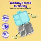Basil Bento Ace 3 Compartment Stainless Steel Lunchbox - 1000 Ml