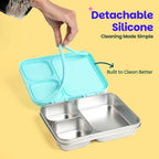 Basil Bento Ace 3 Compartment Stainless Steel Lunchbox - 1000 Ml
