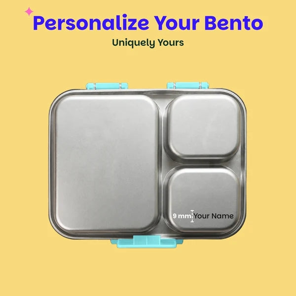 Basil Bento Ace 3 Compartment Stainless Steel Lunchbox - 1000 Ml