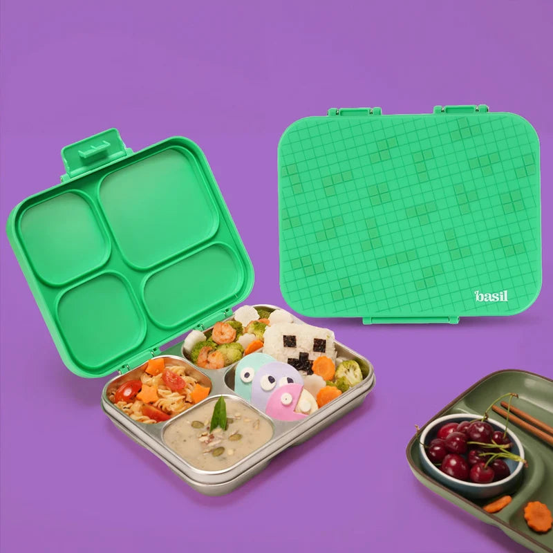 Basil Bento Ace 4 Compartment Stainless Steel Lunchbox - 1000 Ml