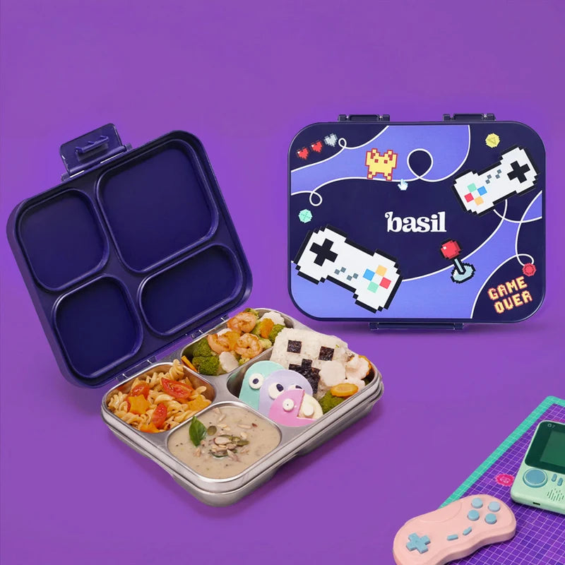 Basil Bento Ace 4 Compartment Stainless Steel Lunchbox - 1000 Ml