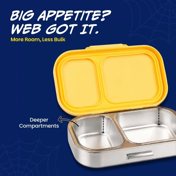 Basil Bento Ace 2 Compartment Stainless Steel Lunchbox - 600 Ml