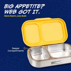 Basil Bento Ace 2 Compartment Stainless Steel Lunchbox - 600 Ml