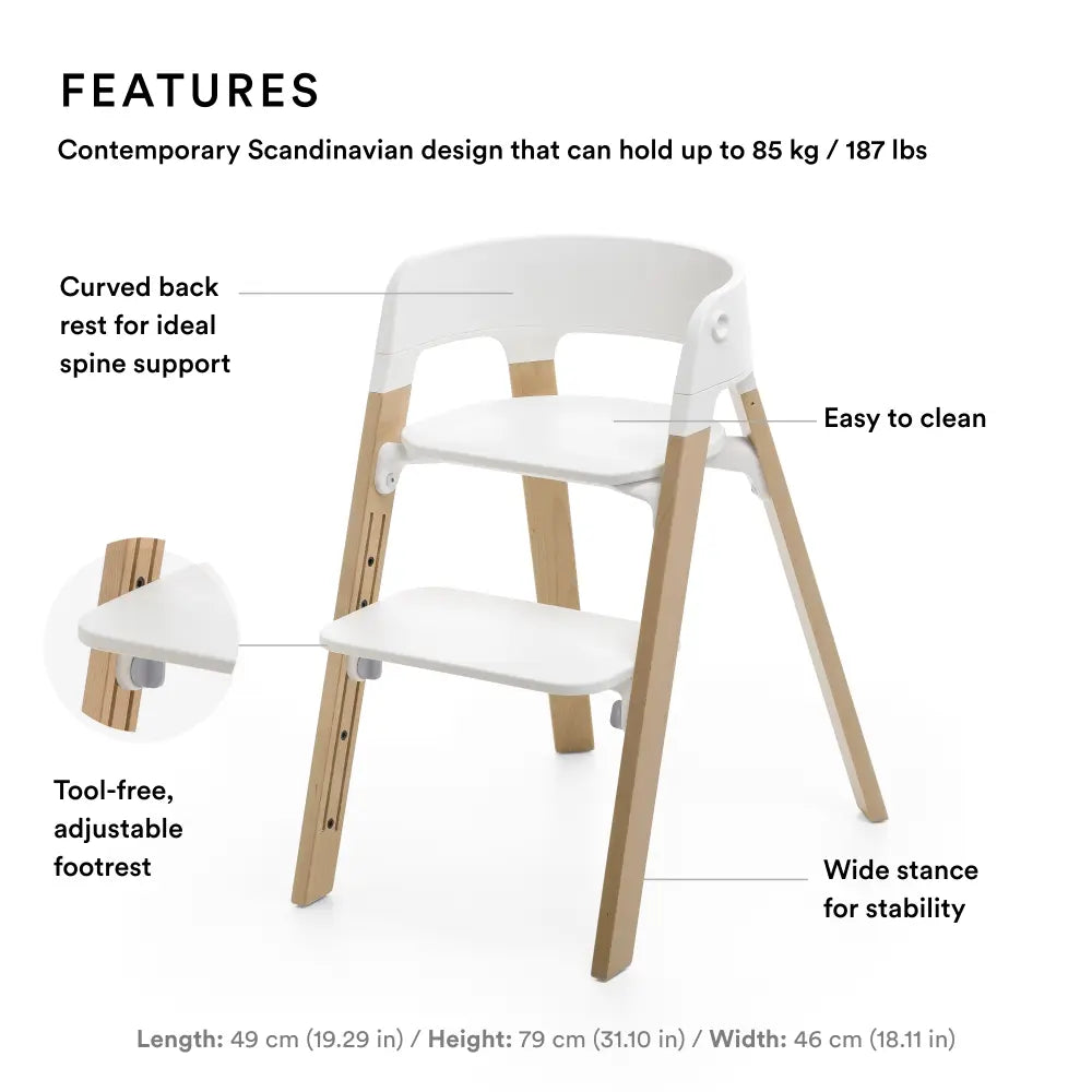 Stokke Steps High Chair- White/Natural