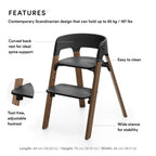 Stokke Steps High Chair- Black/Warm Brown