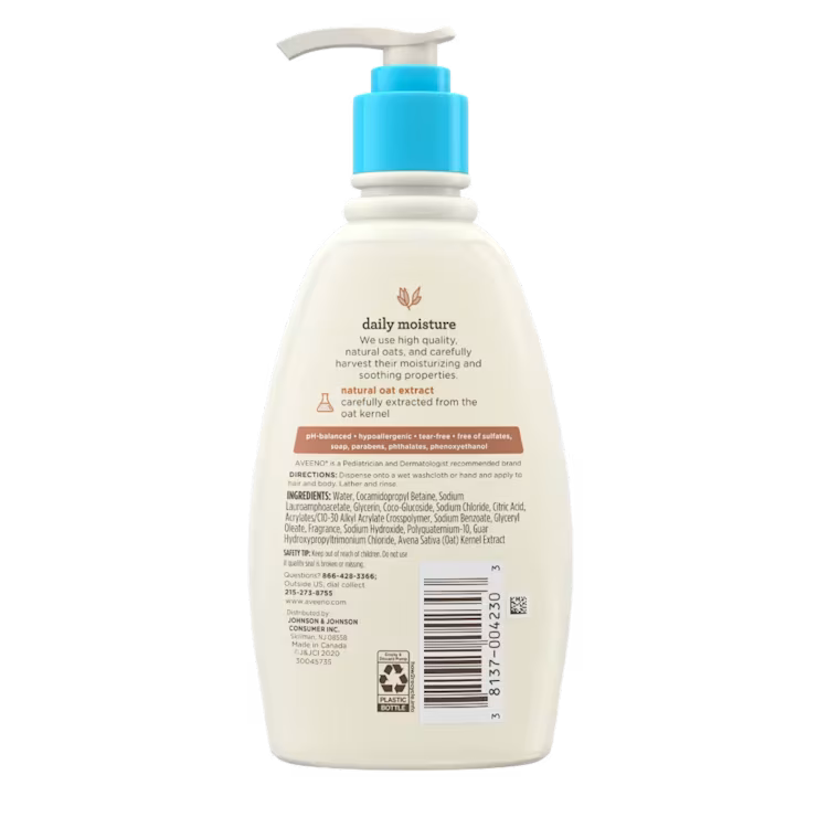 Aveeno Baby Daily Moisture Wash & Shampoo 12 FL OZ 354 ML
