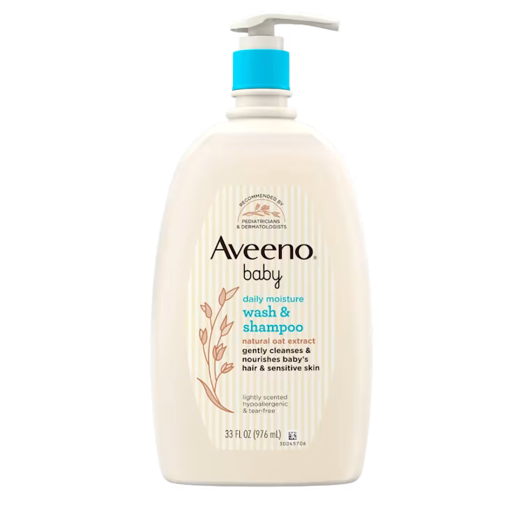 Aveeno Baby Daily Moisture Wash & Shampoo 33 FL OZ 976 ML