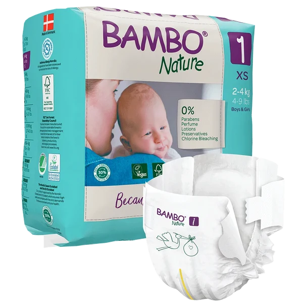 Bambo Nature Baby Diapers Size 1 Xs 2 to 4 kg 22 Count