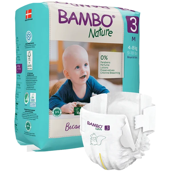 Bambo Nature Diapers Size 3 Medium 4 to 8 kg 28 Count