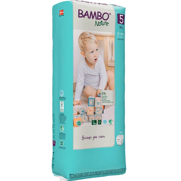 Bambo Nature Diapers Size 5 Xl 12 to 18 kg 44 Count