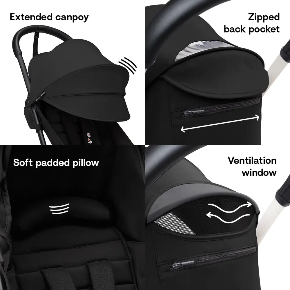 Stokke Yoyo3 Stroller Black Frame 6 Months Plus Color Pack Lightweight