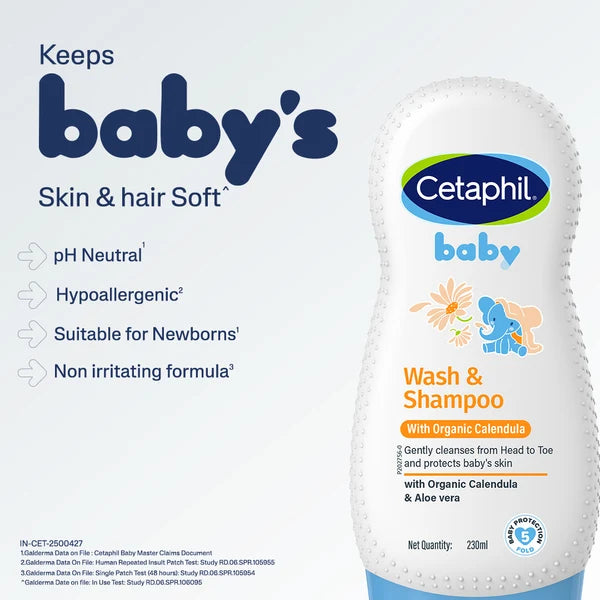 Cetaphil Baby Wash and Shampoo Calendula 230ml