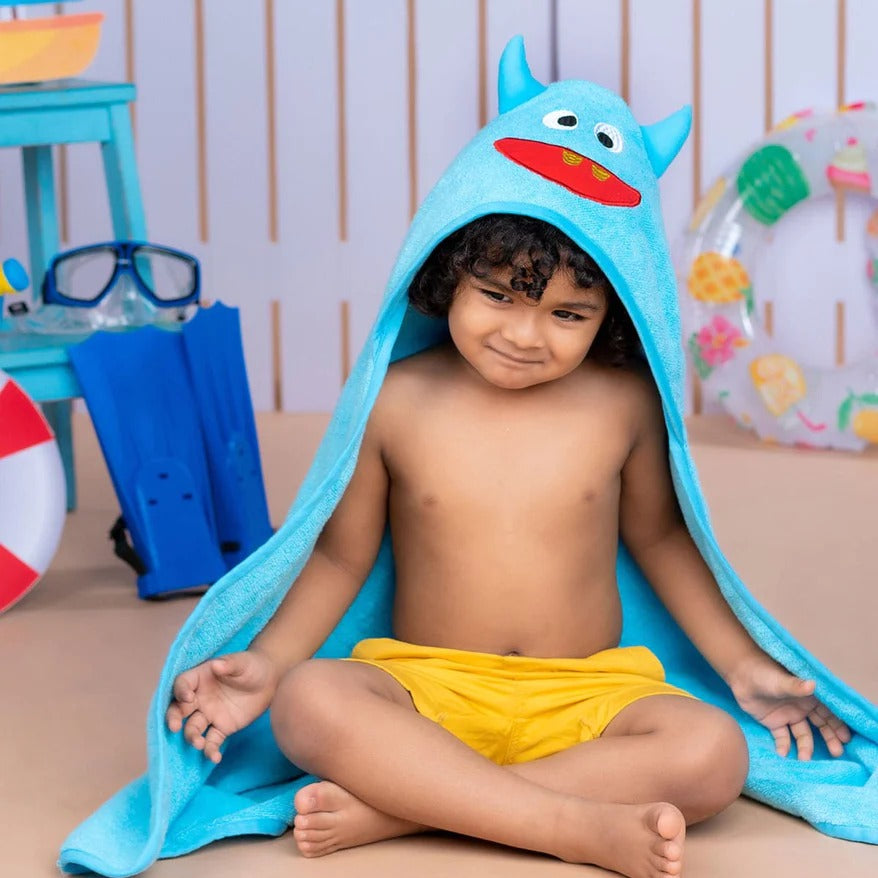 Rabitat Amazonia Kids Towel Zero Twist Cotton Towel with Hood  (0-5 years)  Monster