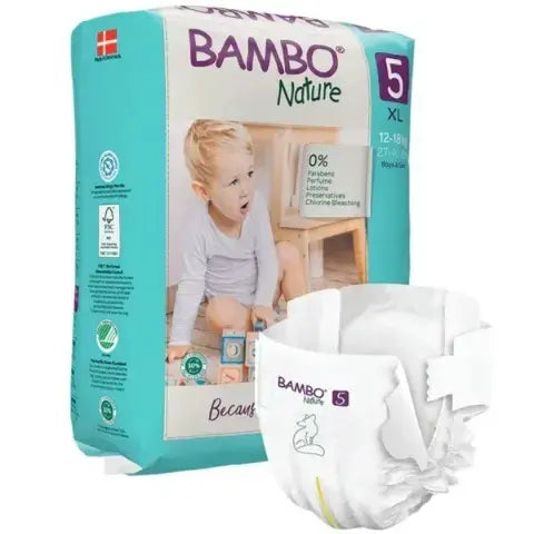 Bambo Nature Diapers Size 5 Xl 12 to 18kg 22 Count