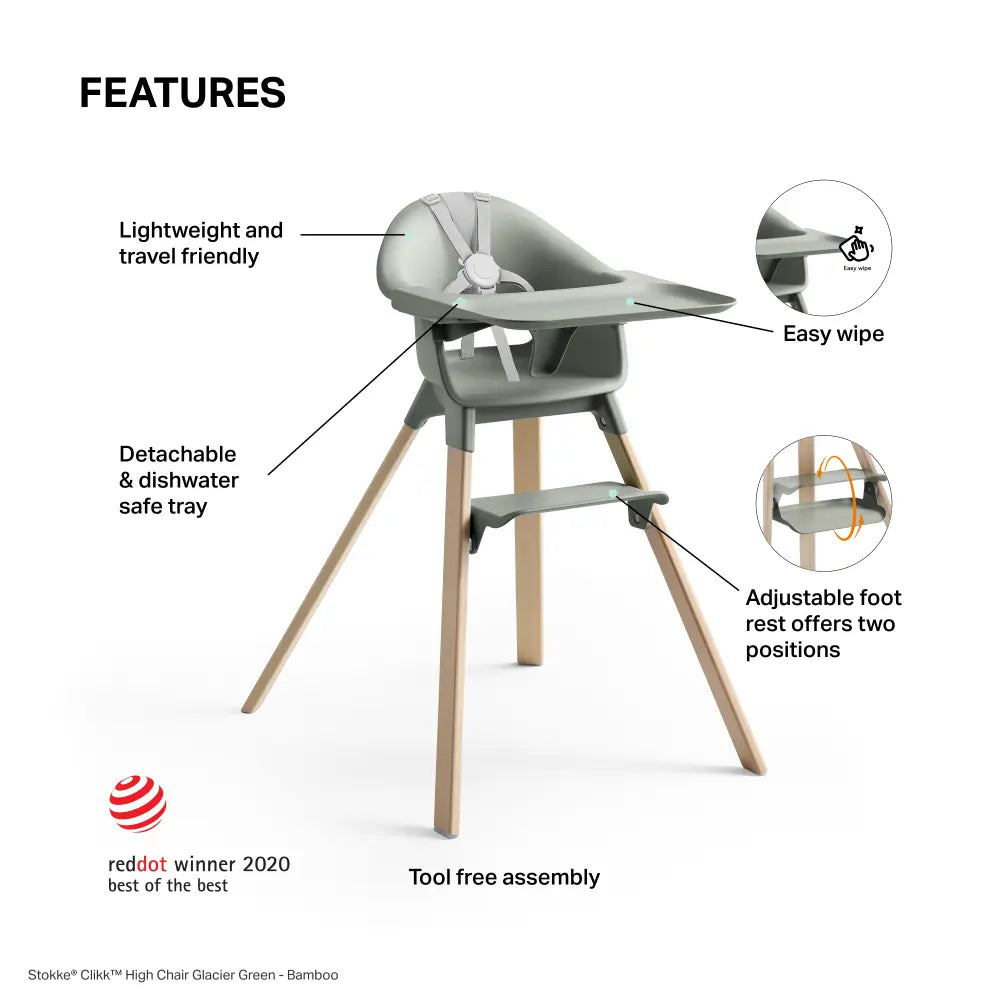 Stokke Clikk High Chair- Glacier Green