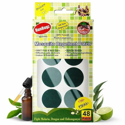 Runbugz Mosquito Repellent Patches, Anti Mosquito Patch - Yellow, 48 Patches