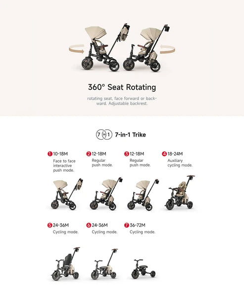 Qplay Comfo Max 7 in 1 Trike Stroller
