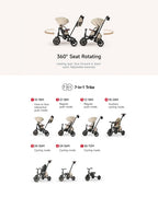 Qplay Comfo Max 7 in 1 Trike Stroller
