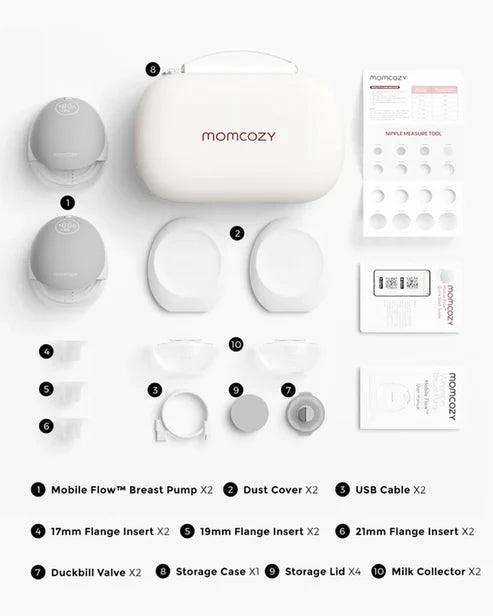 Momcozy M9 Double Wearable Electric Breast Pump Grey