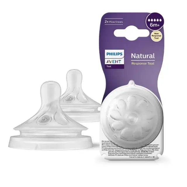 Avent Nipples Natural Response 6months plus 5 Drop Pack of 2