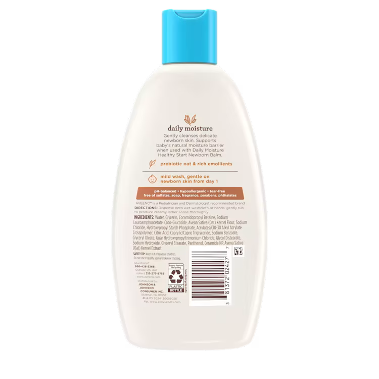 Aveeno Baby Daily Moisture Healthy Start Newborn Wash 8 FL OZ 236 ML