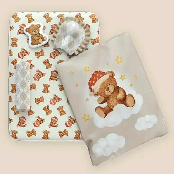 Fancy Fluff 6 Pc Organic New Born Bed Set Cuddle Bear