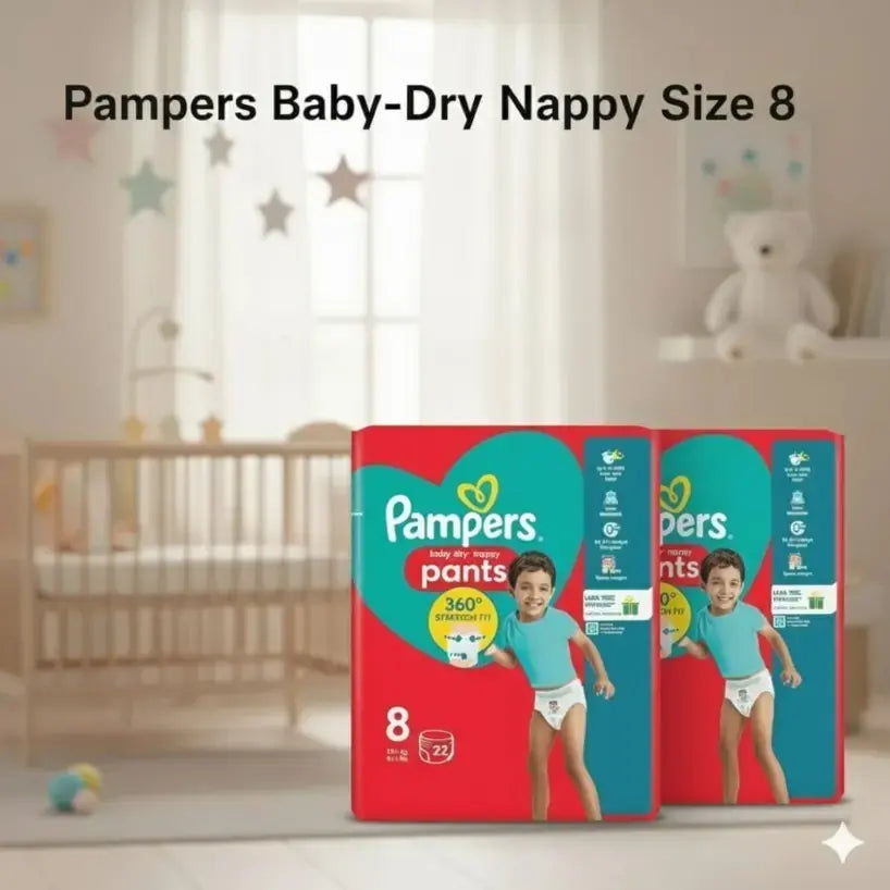 Pampers Baby Dry Pants Size 8 22 Count 17 Plus Kg Made in United Kingdom