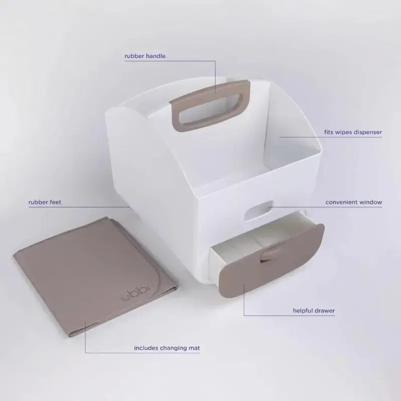 Ubbi Diaper Caddy with Changing Mat Portable Baby Organizer