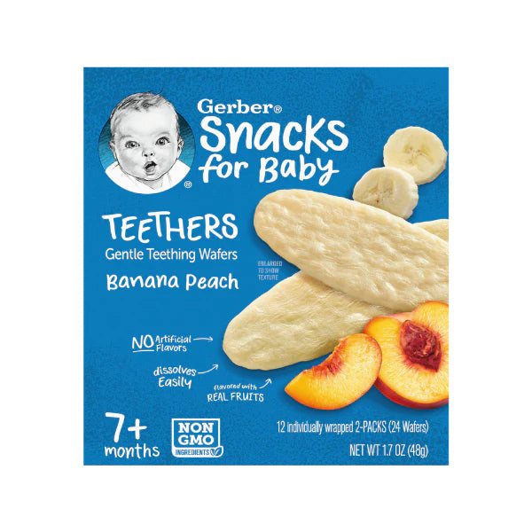 Gerber Banana Peach Teething Wafers 7 Plus Months Crawler