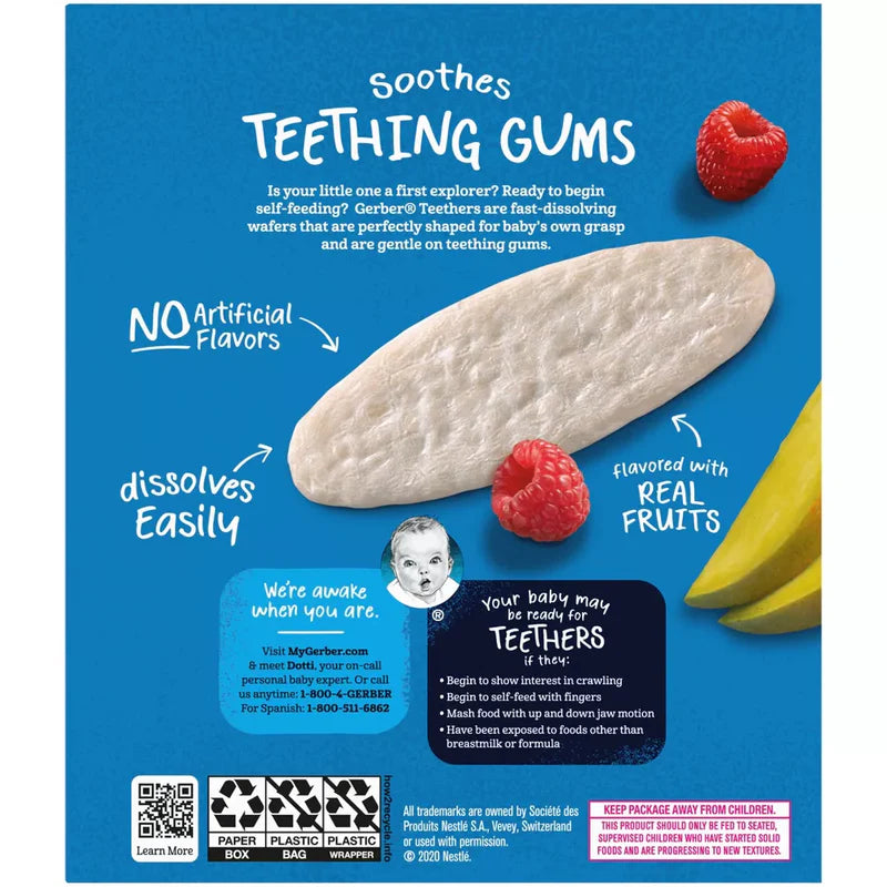 Gerber Mango Raspberry Teething Wafers 7 Plus Months Crawler
