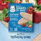 Gerber Strawberry Apple Spinach Teething Wafers 7 Plus Months Crawler