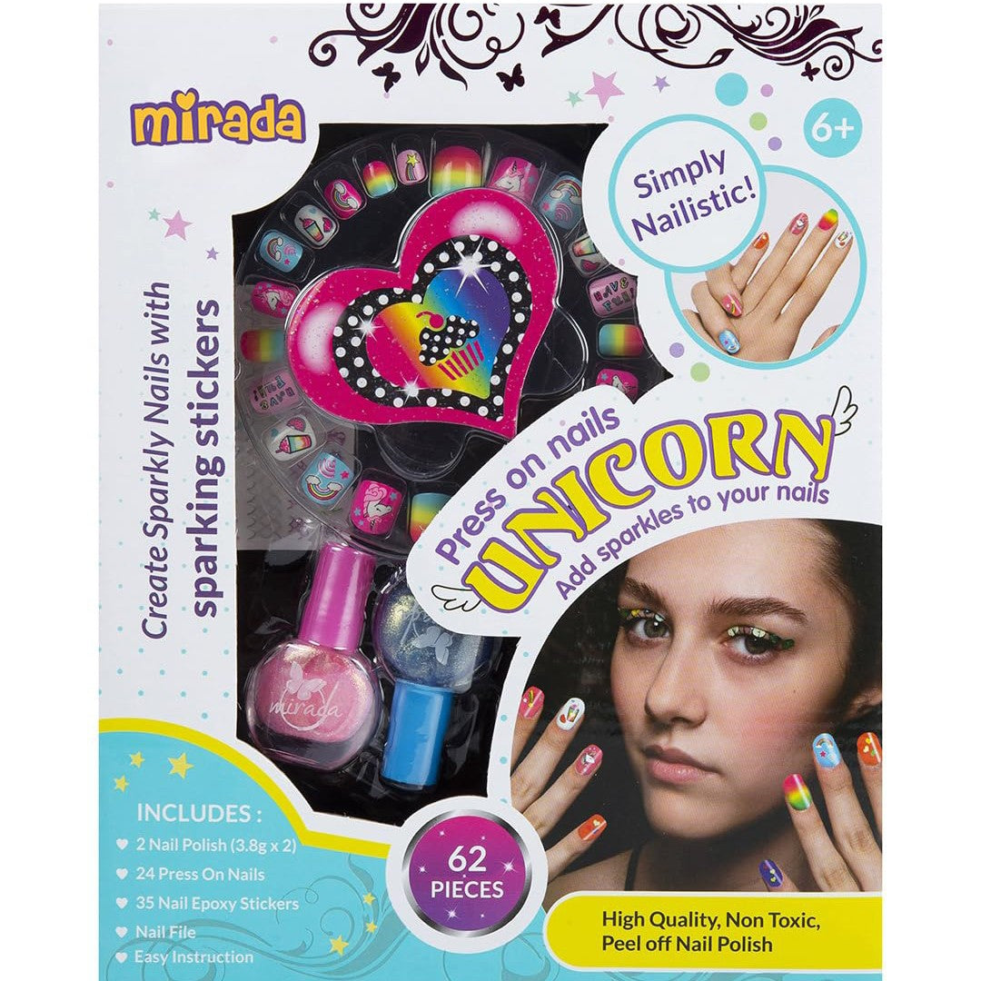 Mirada Press On Nails  Unicorn for Kids
