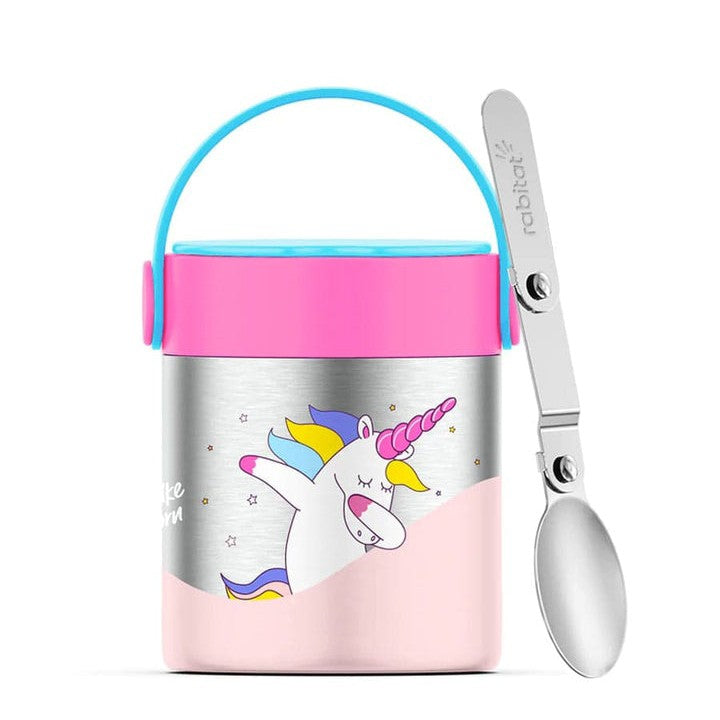 Rabitat Meal mate Lunch Flask With Folding Spoon 418 Ml - Chatter Box