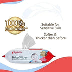 Pigeon Baby Wipes 100 percent Pure Water 30 Sheets Pack of 1