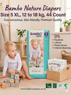Bambo Nature Diapers Size 5 Xl 12 to 18 kg 44 Count