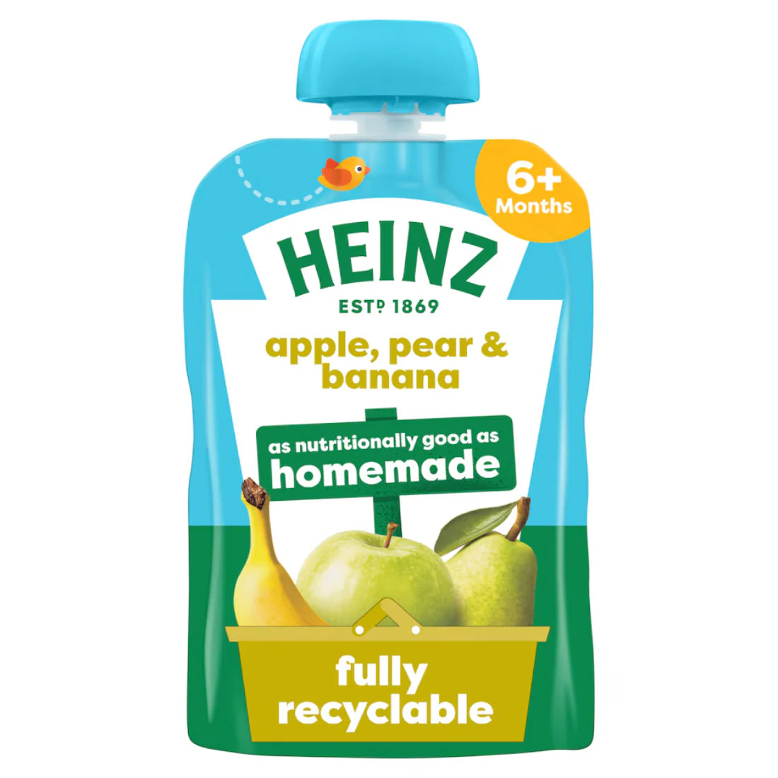 Heinz Apple Pear &And Banana Pouch Baby Puree Pouch 100g 6 Plus Months