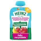 Heinz Strawberry Banana and Raspberry Baby Puree Pouch 100g 6 Plus Months