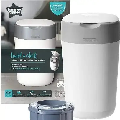 Tommee Tippee Twist and Click Advanced Nappy Disposal Sangenic Tec Bin White